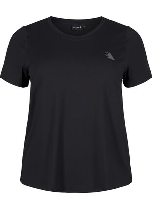 Zizzifashion Slim fit training T-shirt with round neck, Black, Packshot image number 0