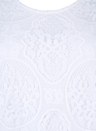 Zizzifashion Short-sleeved lace party dress, Bright White, Packshot image number 2