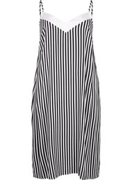 FLASH - Striped strap dress in viscose, Black White Stripe, Packshot