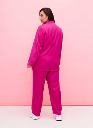 Zizzifashion Tone-on-tone viscose jacquard trousers, Rose Violet, Model image number 1