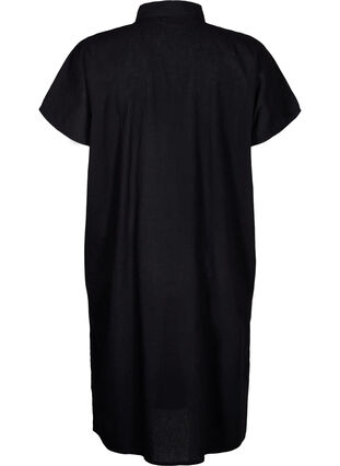 Zizzifashion Long shirt in cotton blend with linen, Black, Packshot image number 1