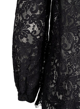 Zizzifashion Lace blouse with bow detail, Black, Packshot image number 3