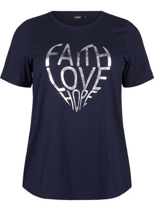 Zizzifashion FLASH - T-shirt with motif, Navy B. Silver Faith, Packshot image number 0