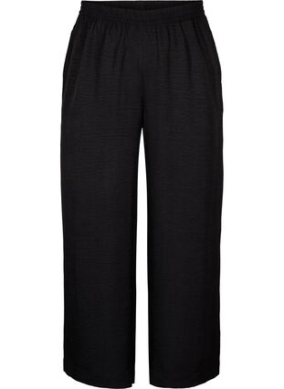 Zizzifashion Loose trousers with elasticated waistband and pockets, Black, Packshot image number 0