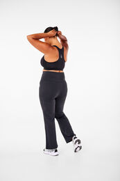 Flared training pants with a high waist, Black, Model