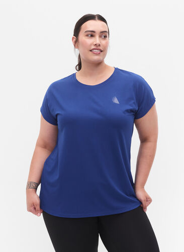 Zizzifashion Short sleeved workout t-shirt, Sodalite Blue, Model image number 0