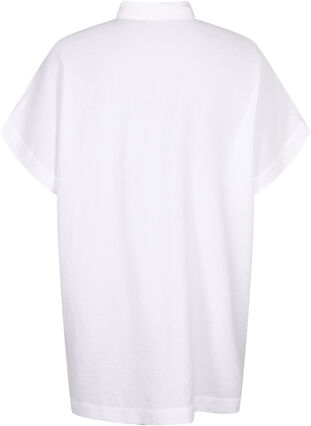 Zizzifashion Long viscose shirt with short sleeves, Bright White, Packshot image number 1