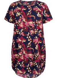 Dress with print and short sleeves