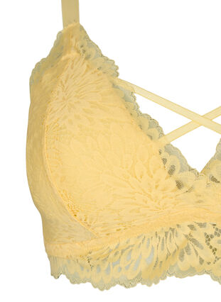 Zizzifashion Bralette with string detail and soft padding, Pale Banana ASS, Packshot image number 2