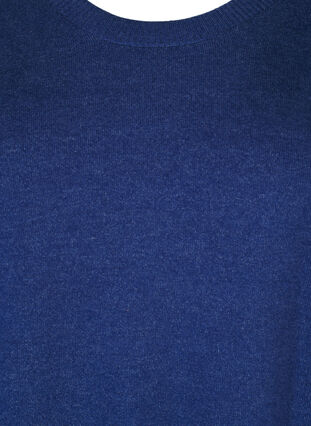 Zizzifashion FLASH - Knitted blouse with a round neck, Estate Blue Mel., Packshot image number 2