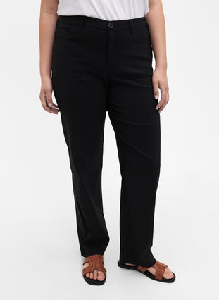 Zizzifashion Classic pants in a viscose mix, Black, Model image number 2
