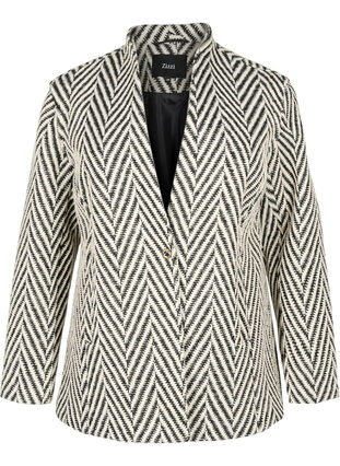 Zizzifashion Patterned jacket, Black w. White, Packshot image number 0