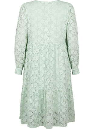 Zizzifashion Lace dress with long sleeves, Pastel Green , Packshot image number 1