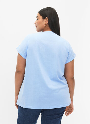 Zizzifashion Short sleeved cotton blend t-shirt, Serenity, Model image number 1
