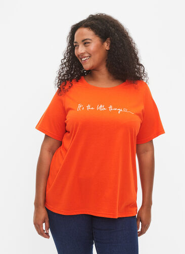 Zizzifashion FLASH - T-shirt with motif, Orange.com, Model image number 0