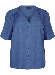 V-neck shirt blouse with short sleeves, Riverside, Packshot