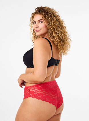 Zizzifashion Brazilian lace panties, Tomato Puree, Model image number 1