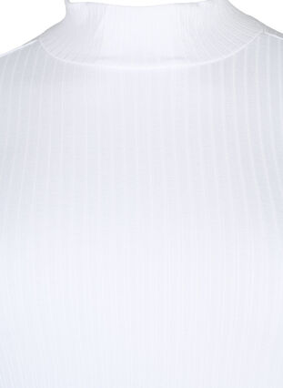 Zizzifashion Fitted viscose blouse with high neck, Bright White, Packshot image number 2