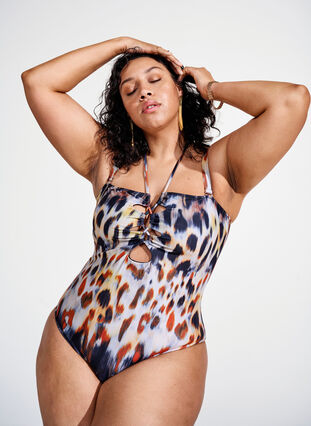 Zizzifashion Printed swimsuit with detachable straps, Abstract Leopard, Image image number 0