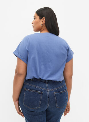 Zizzifashion Short sleeve cotton blend T-shirt, Moonlight Blue, Model image number 1
