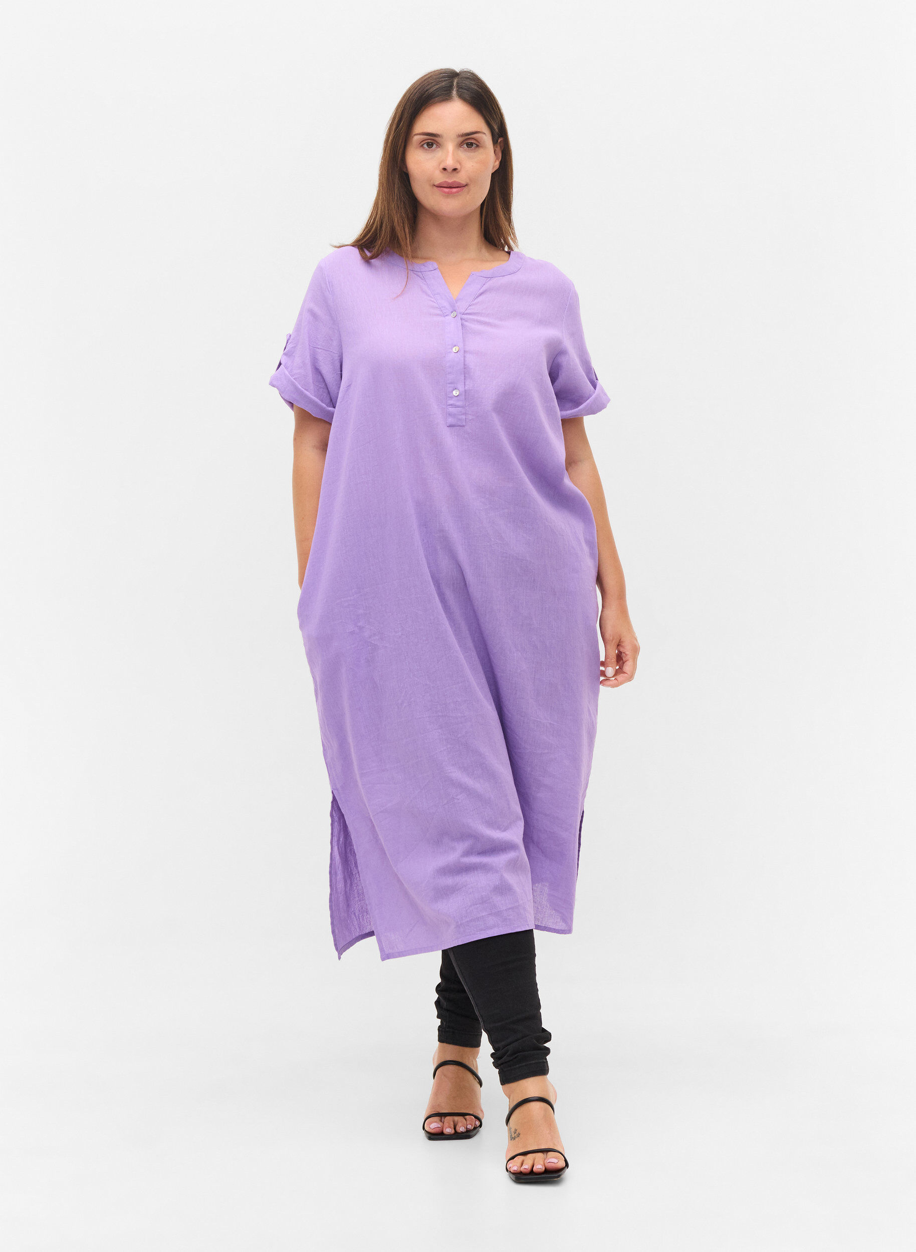 plus size purple shirt dress