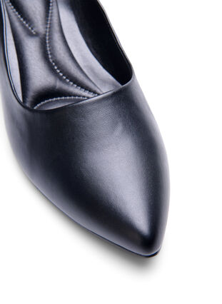 Zizzifashion Wide fit - Leather pump with pointed toe, Black, Packshot image number 3