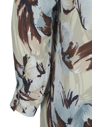 Zizzifashion Long-sleeved tunic with print, Grey Flower AOP, Packshot image number 3