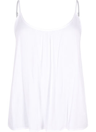 Zizzifashion Strap top in viscose, Bright White, Packshot image number 0