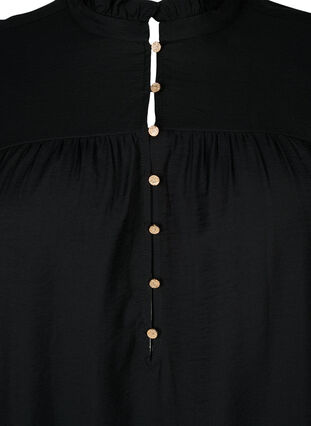 Zizzifashion Short dress with ruffle collar, Black, Packshot image number 2