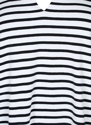 Zizzifashion Cotton t-shirt with stripes and v-neck, B. White/Bl. Stripes, Packshot image number 2