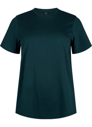 Zizzifashion Basic cotton T-shirt with round neck, Scarab, Packshot image number 0