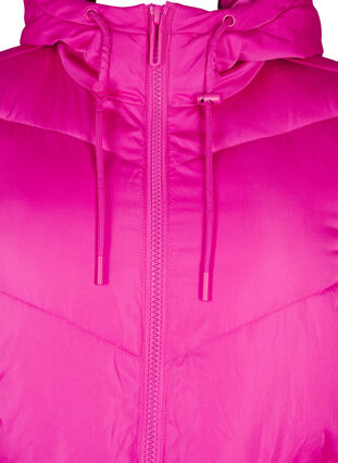 Zizzifashion Long puffer coat with hood and pockets, Rose Violet, Packshot image number 2