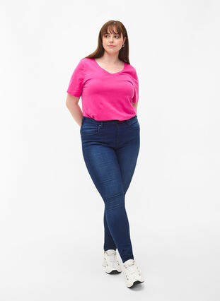 Zizzifashion Basic plain cotton t-shirt, Raspberry Rose, Model image number 2