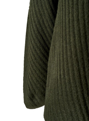Zizzifashion Turtleneck sweater with ribbed texture, Forest Night Mel., Packshot image number 3