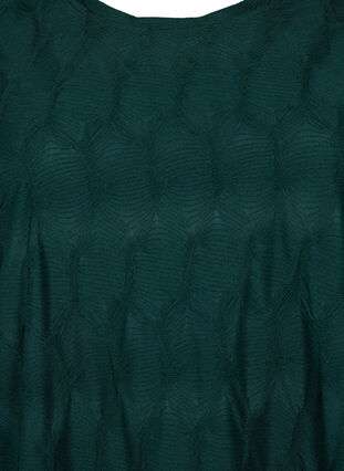 Zizzifashion FLASH - Dress with texture and 3/4 sleeves, Scarab, Packshot image number 2