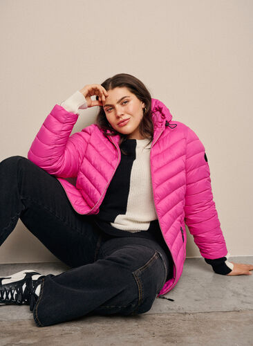 - Zizzifashion 42-60 jacket - Pink hood with Lightweight Sz. -