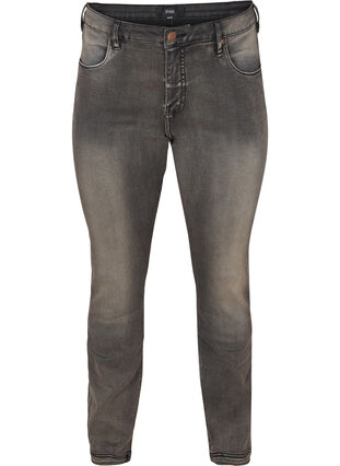 Zizzifashion Slim fit Emily jeans with normal waist, Dark Grey Denim, Packshot image number 0