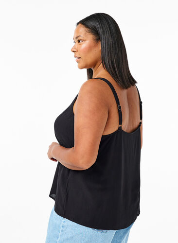 Zizzifashion Viscose top with narrow straps, Black, Model image number 1
