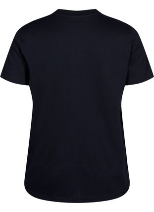 Zizzifashion Basic cotton T-shirt with round neck, Black, Packshot image number 1