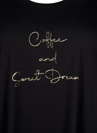 Zizzifashion Short-sleeved nightgown in organic cotton, Black Coffee, Packshot image number 2