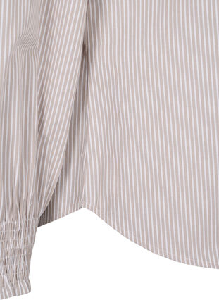 Zizzifashion Striped shirt with smock, Silver Mink Wh. St., Packshot image number 3