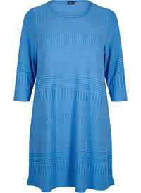 Dress with 3/4 sleeves and striped pattern