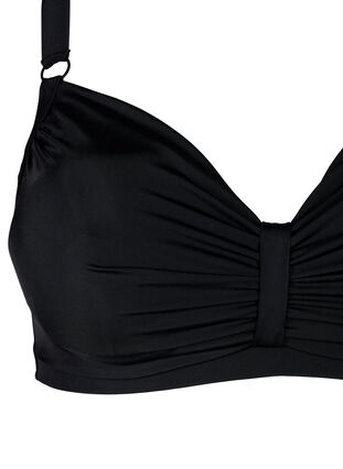Bikini underwire bra with draping - Black - Sz. 42-60 - Zizzifashion