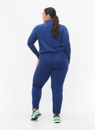 Zizzifashion Training pants with pockets and drawstrings, S. Blue / Black Mel., Model image number 1