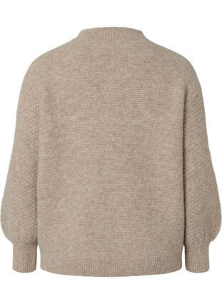 Zizzifashion Patterned knit sweater with turtleneck, Simply Taupe Mel., Packshot image number 1