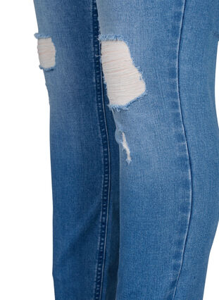 Zizzifashion Amy jeans with super slim fit and ripped details, Blue denim, Packshot image number 3