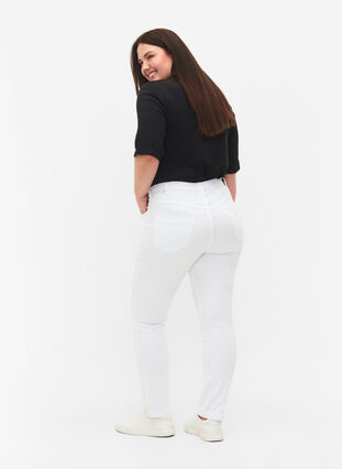 Zizzifashion Slim fit Emily jeans with normal waist, White, Model image number 1