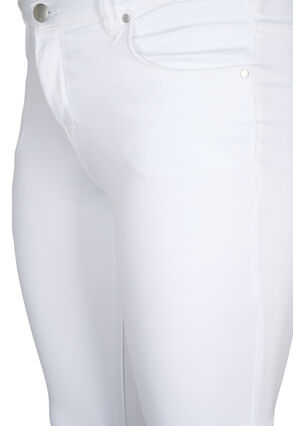 Zizzifashion Slim fit Emily jeans with normal waist, White, Packshot image number 2