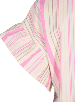 Zizzifashion Striped cotton tunic, Eggnog Multi Stripe, Packshot image number 3