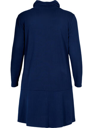 Zizzifashion Jersey dress with high neck and pockets, Dress Blues Mel., Packshot image number 1